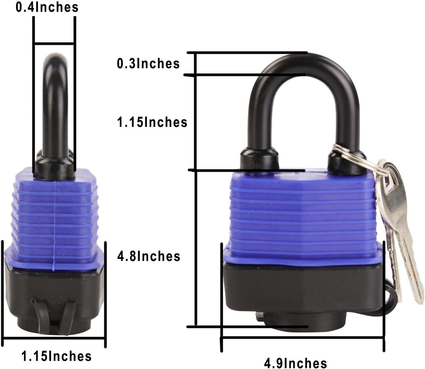 SEPOX® Portable Steel Lock Box Safe with 3 Weather-Proof Keyed-Alike Padlocks