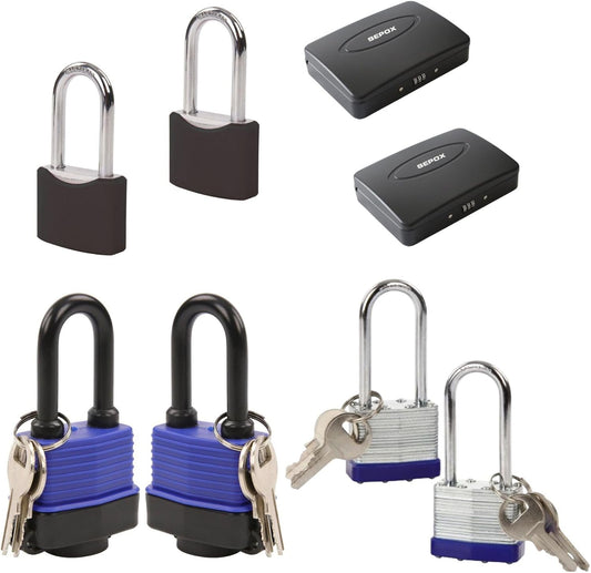 SEPOX Portable Weather-Proof Steel Lock Box Safe with Extra-Long-Shackle Brass Cylinder for Boat, Fishing, Marine, Fence Storage