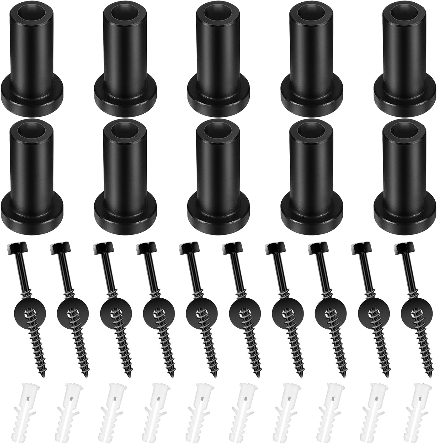 Set of 10 Zonon Barn Door Wall Spacers with Hardware for Track Connection Kit