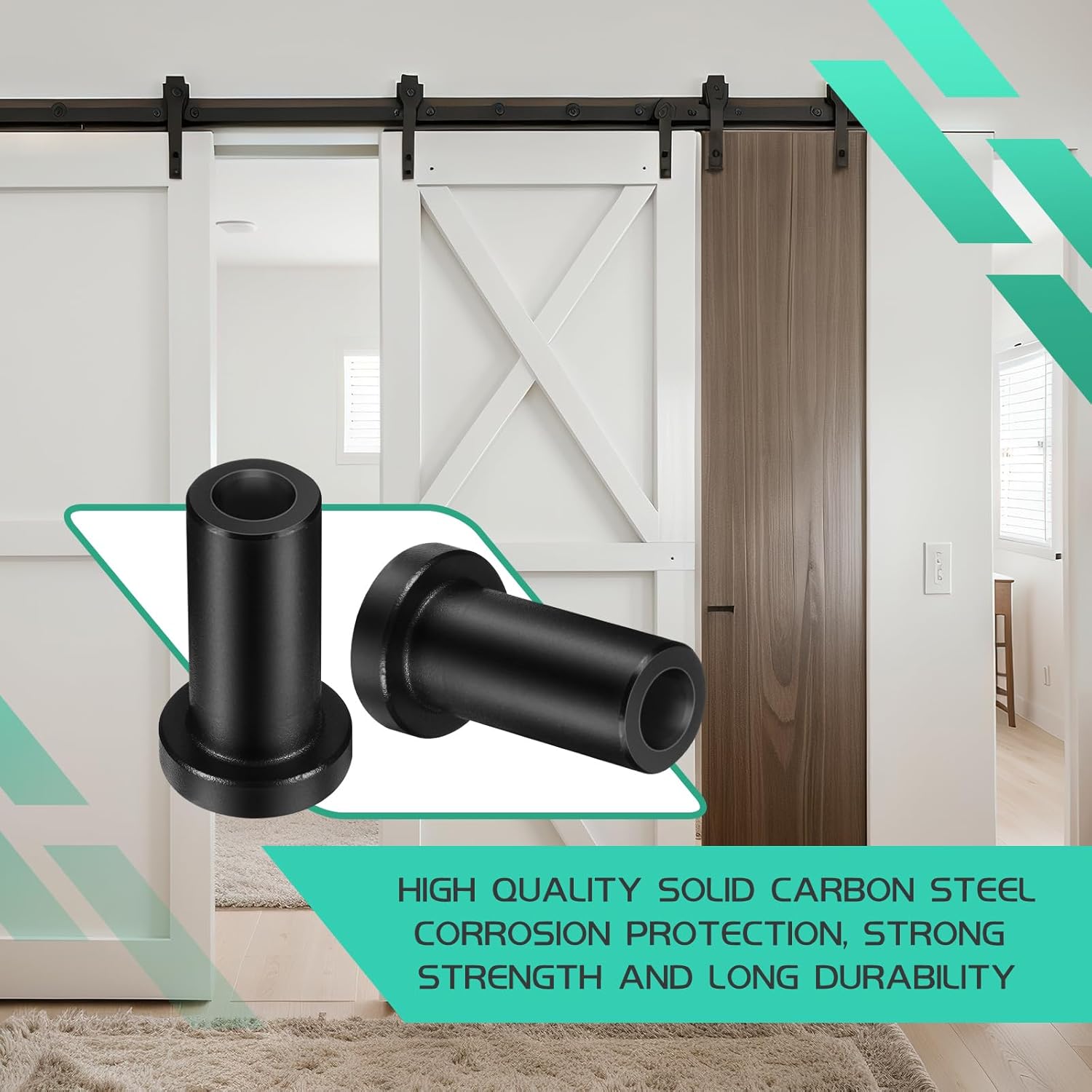 Set of 10 Zonon Barn Door Wall Spacers with Hardware for Track Connection Kit