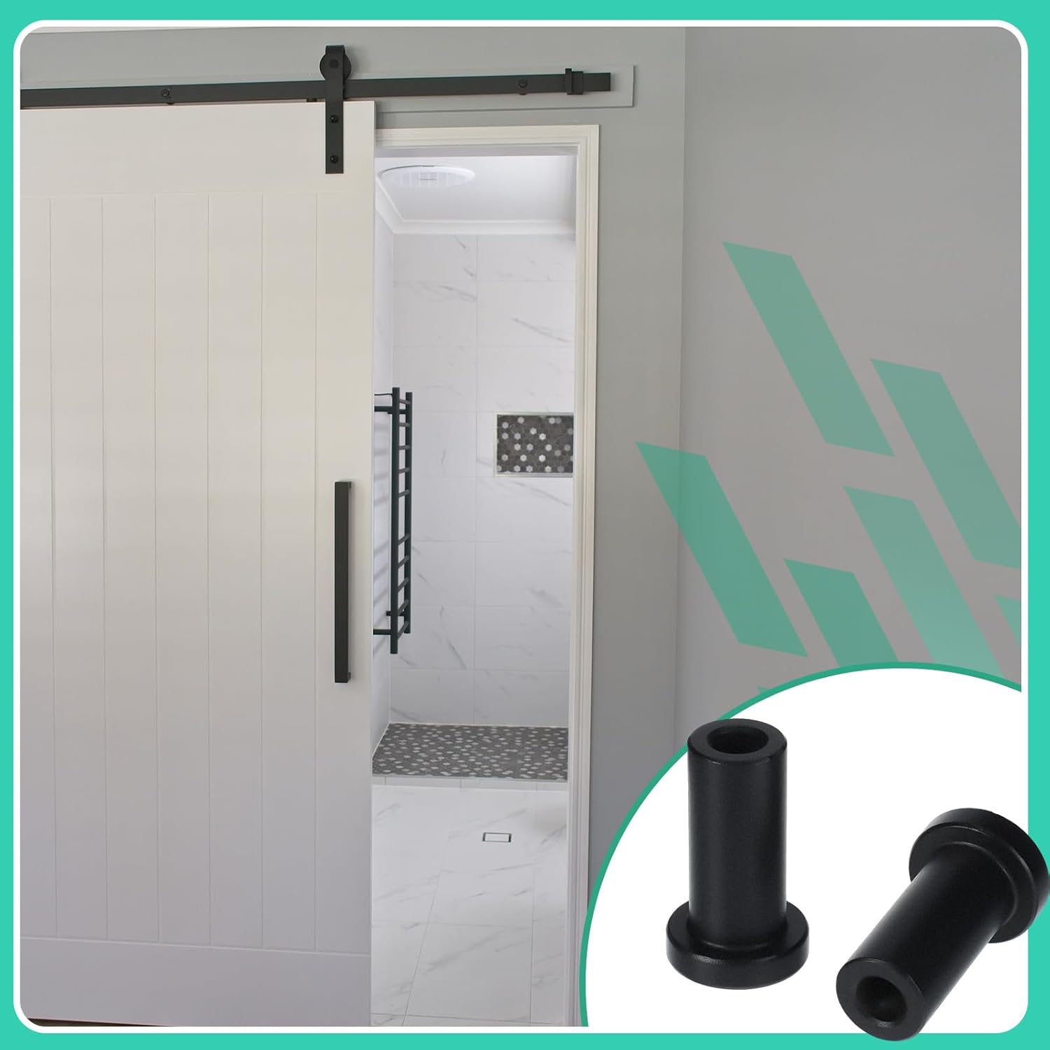 Set of 10 Zonon Barn Door Wall Spacers with Hardware for Track Connection Kit
