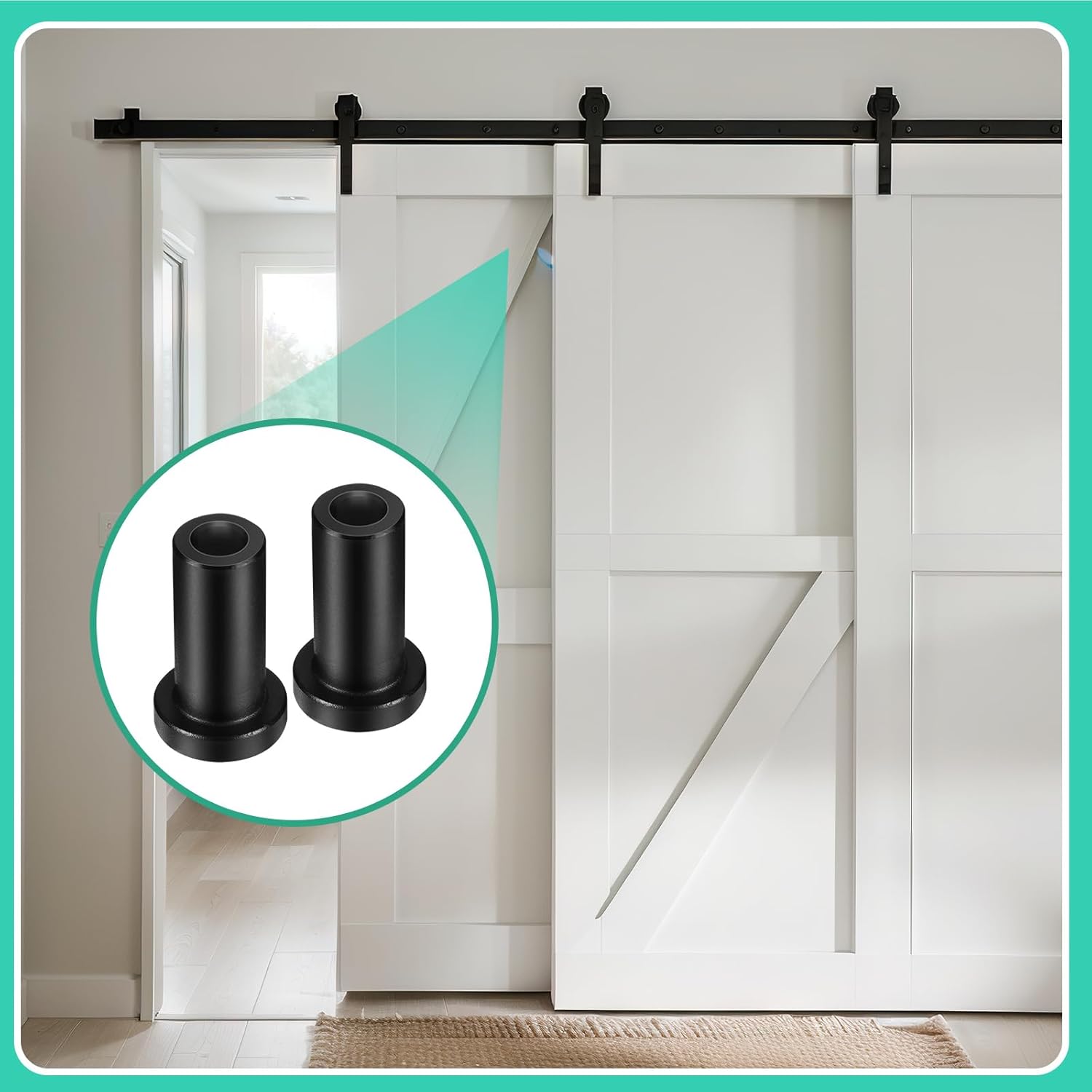 Set of 10 Zonon Barn Door Wall Spacers with Hardware for Track Connection Kit