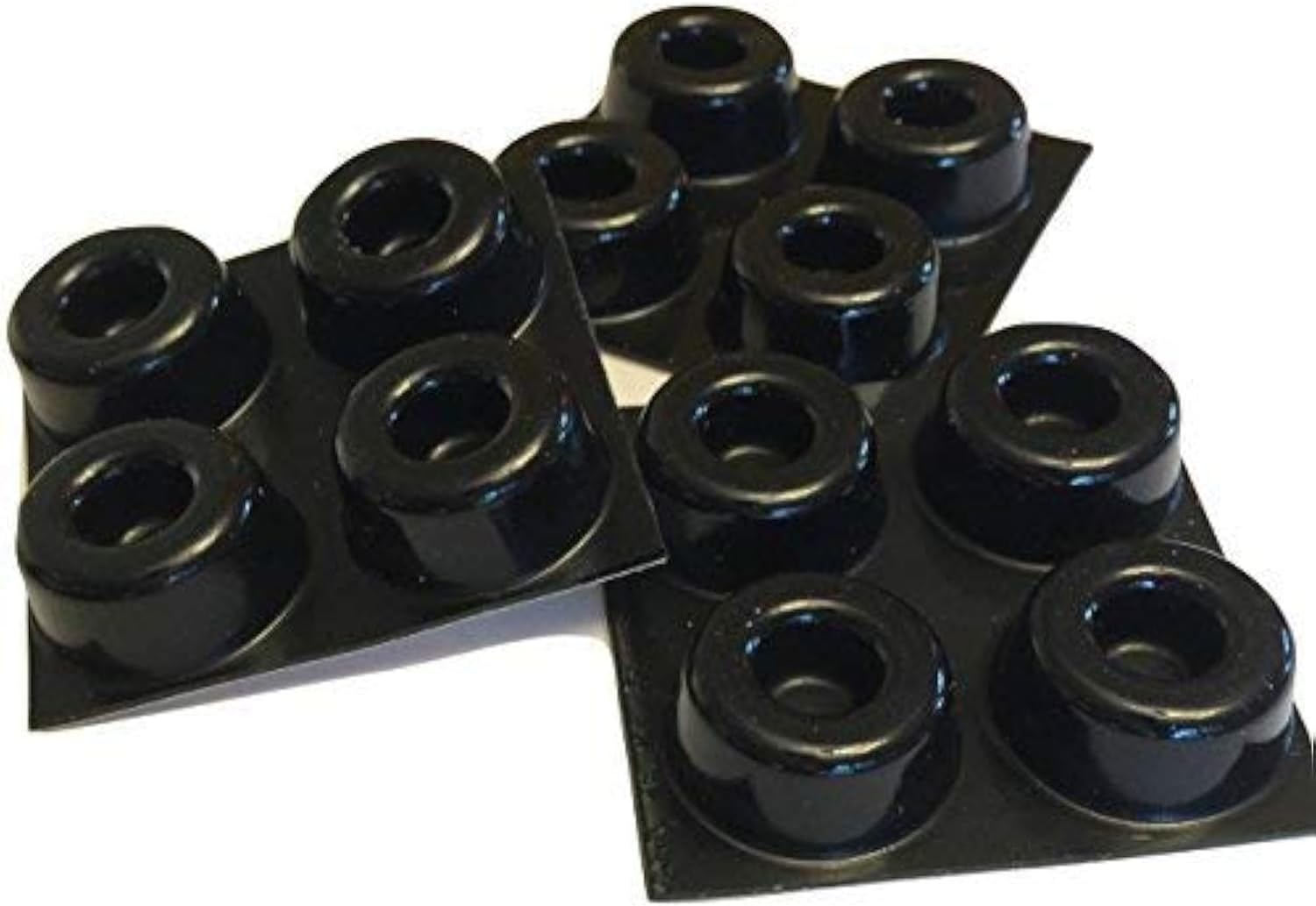 Set of 12 Self-Adhesive Small Black Door Knob Bumpers Made in USA - GorillaGrit Isolation Rubber Feet for Speakers, Electronics, Furniture - Wall Protectors