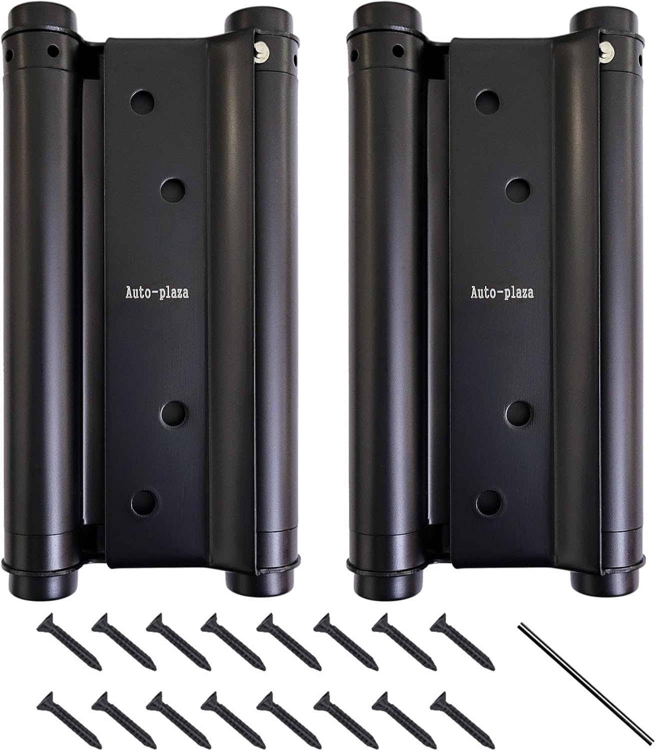 Set of 2 - 6" Cafe Saloon Door Swing Self Closing Double Action Spring Hinge in Black for Auto-Plaza
