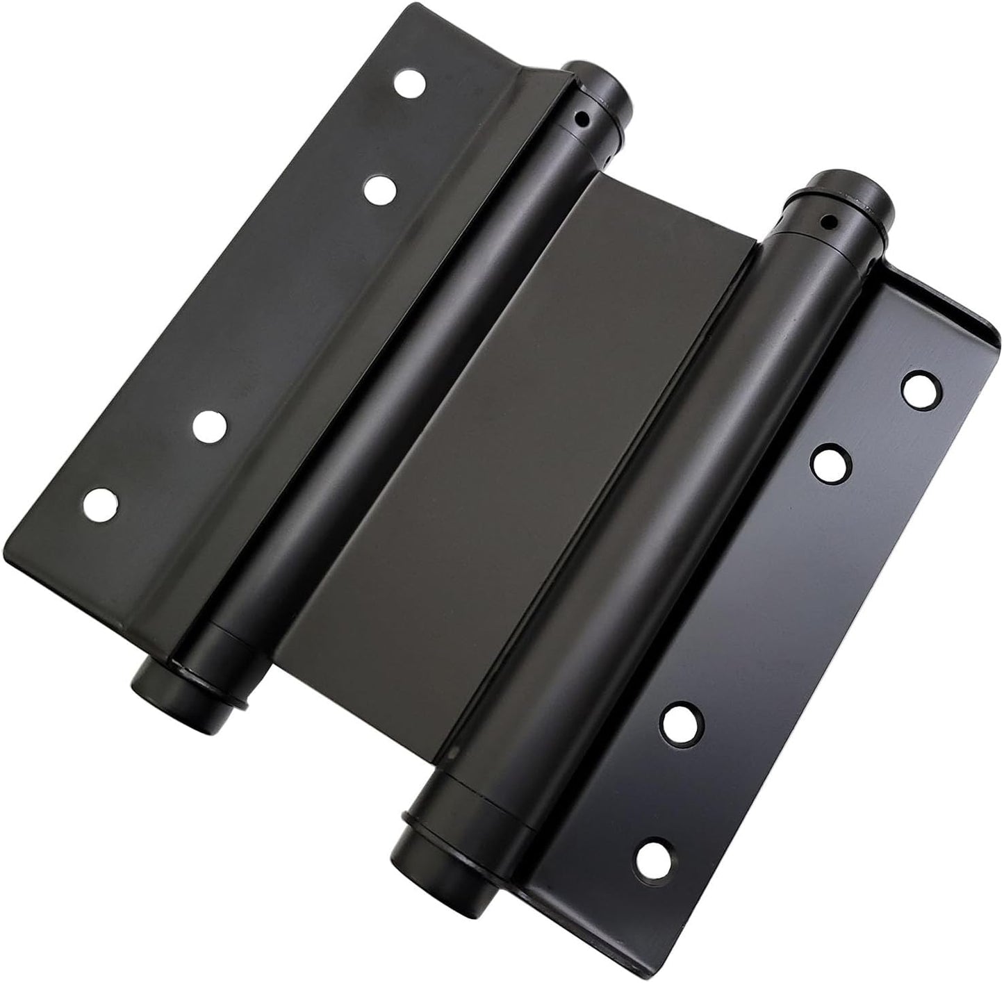 Set of 2 - 6" Cafe Saloon Door Swing Self Closing Double Action Spring Hinge in Black for Auto-Plaza