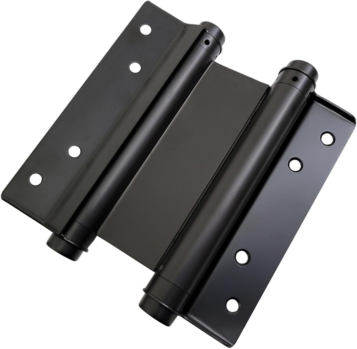 Set of 2 - 6" Cafe Saloon Door Swing Self Closing Double Action Spring Hinge in Black for Auto-Plaza
