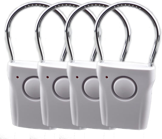 Set of 2 115dB Vibration Alarm Door Knob/Handle Alarms for Home, Hotel, Apartment Security