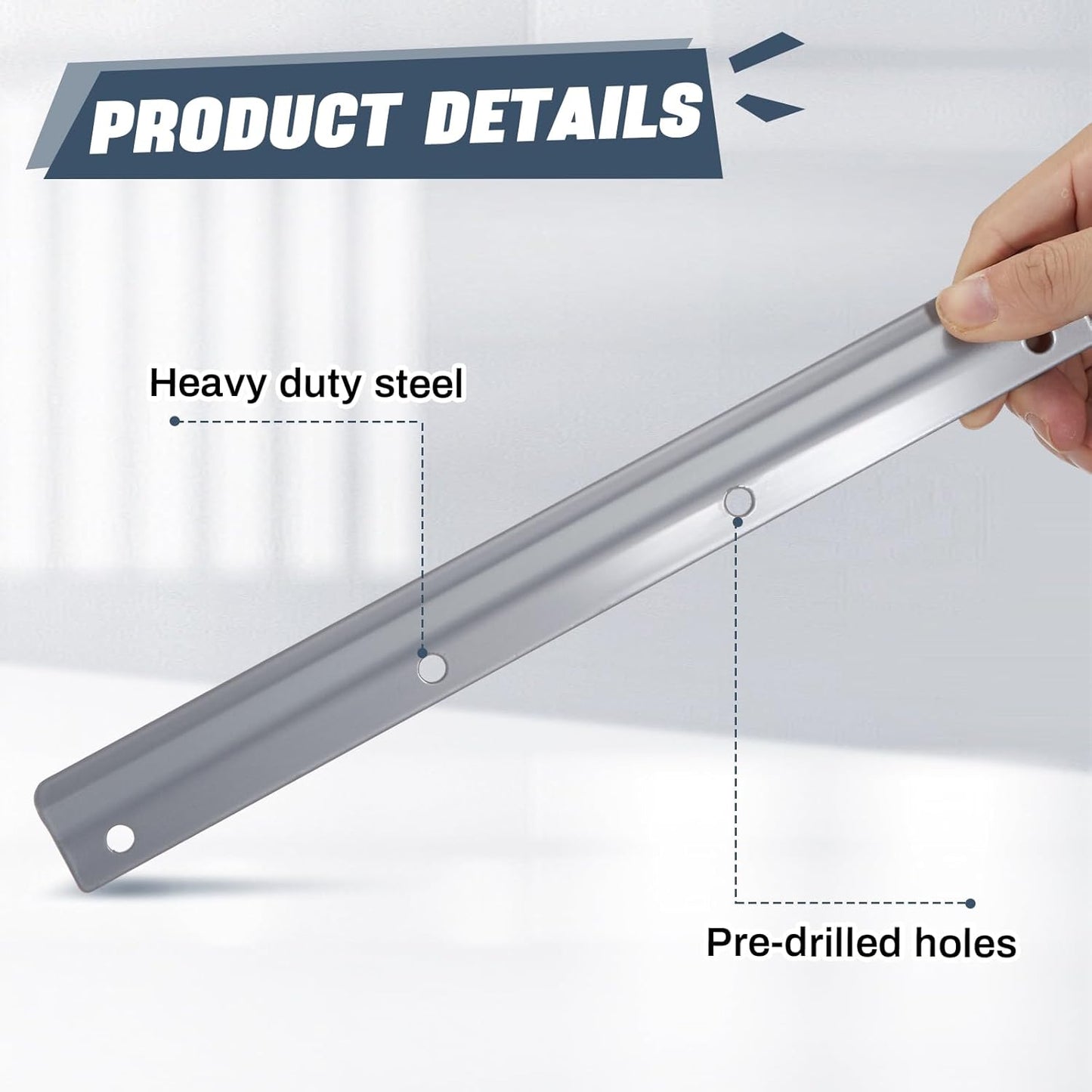 Set of 2 12 Inch Steel Door Latch Guard Plates - Gray Painted Shield for Swing-in Doors - Easy Installation for Enhanced Security Strike Protection