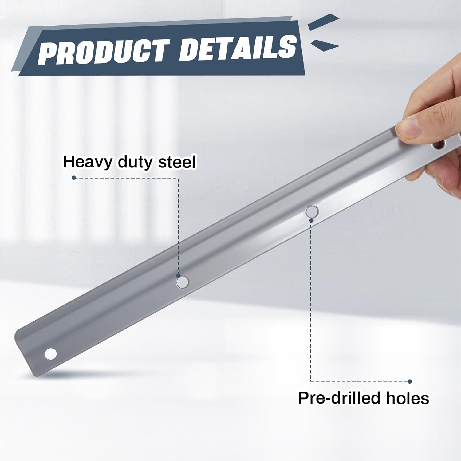 Set of 2 12 Inch Steel Door Latch Guard Plates - Gray Painted Shield for Swing-in Doors - Easy Installation for Enhanced Security Strike Protection