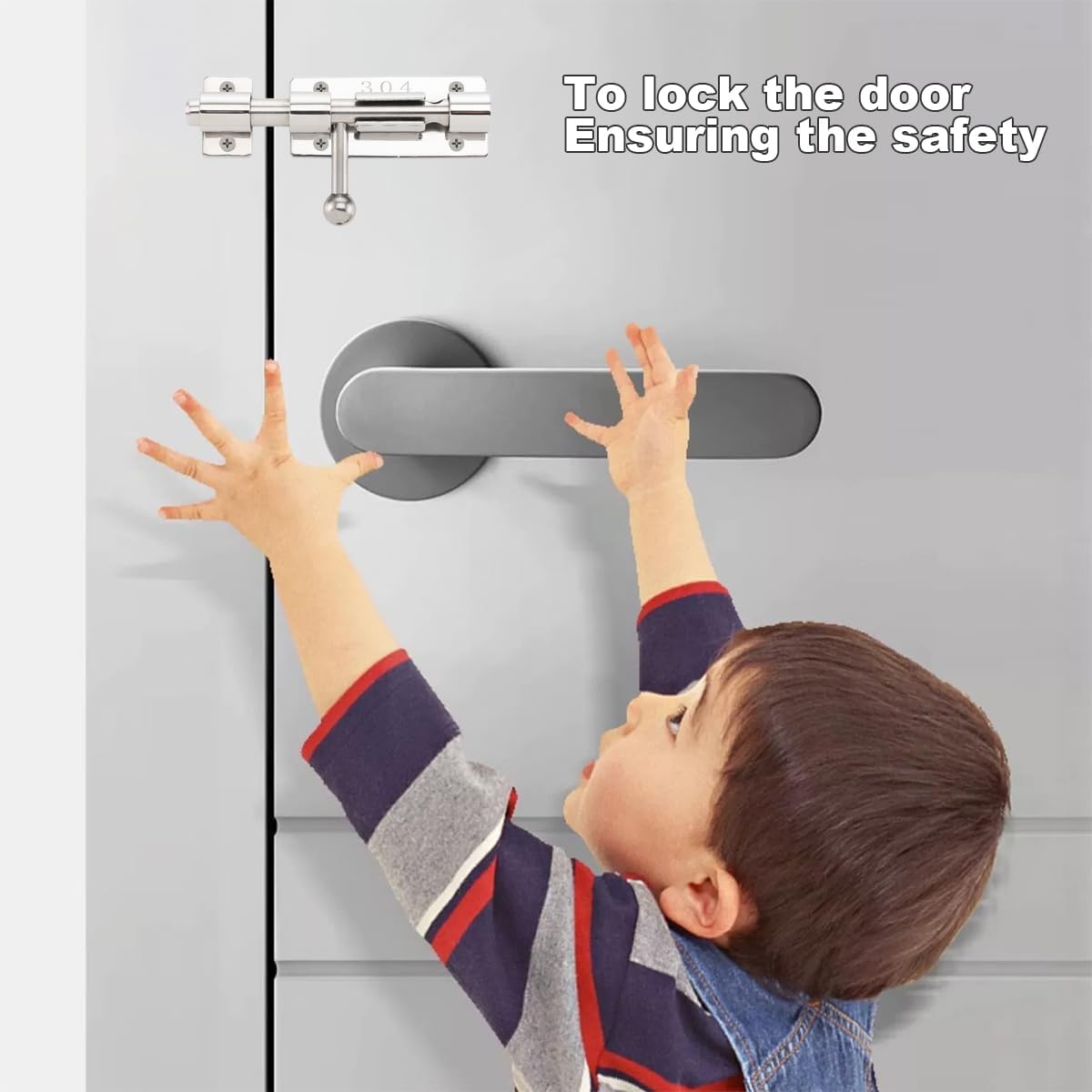 Set of 2 4" Barrel Bolt Door Latch with Padlock Hole, Heavy Duty Stainless Steel Slide Lock - Polished Finish