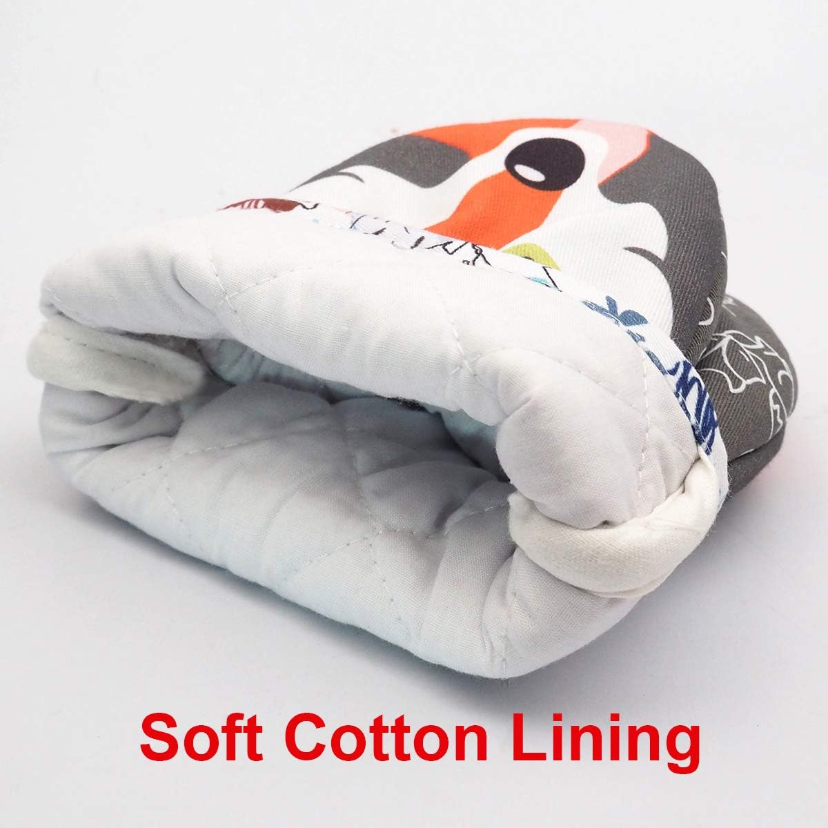 Set of 2 Alselo Mini Oven Mitts - Silicone Kitchen Gloves with Heat Resistance, Non-Slip Grip, and Soft Cotton Lining for Baking Barbecue (Gray)