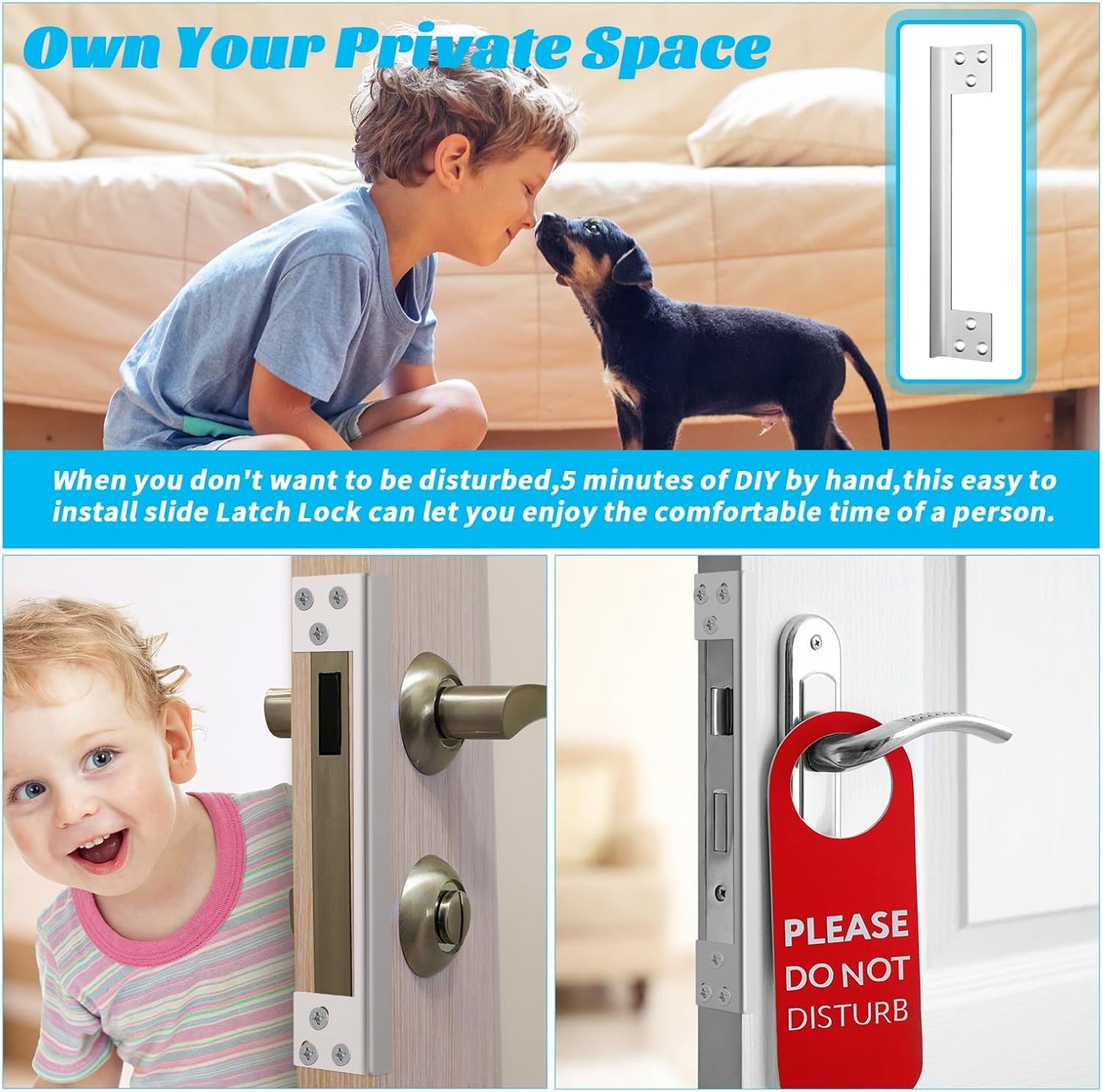 Set of 2 Blulu Outswing Door Latch Guard Plates - 11 Inch L Shaped Security Reinforcement Striker Plates for Blocking Access to Deadbolts