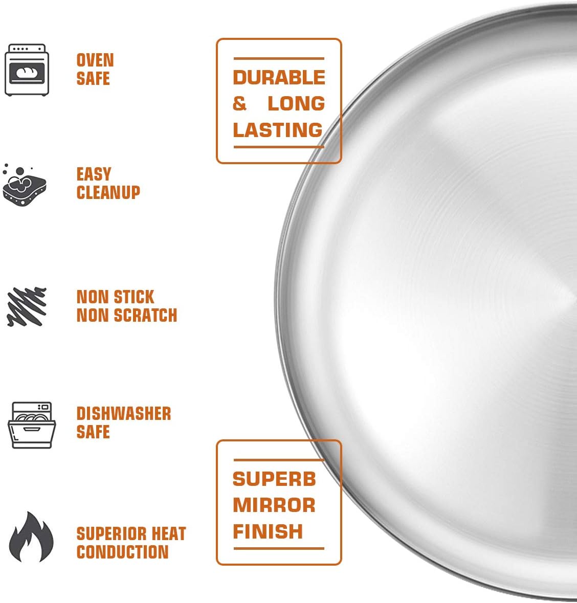 Set of 2 Deedro 12-Inch Stainless Steel Pizza Baking Pans - Round Oven Tray for Healthy Pizza Cooking