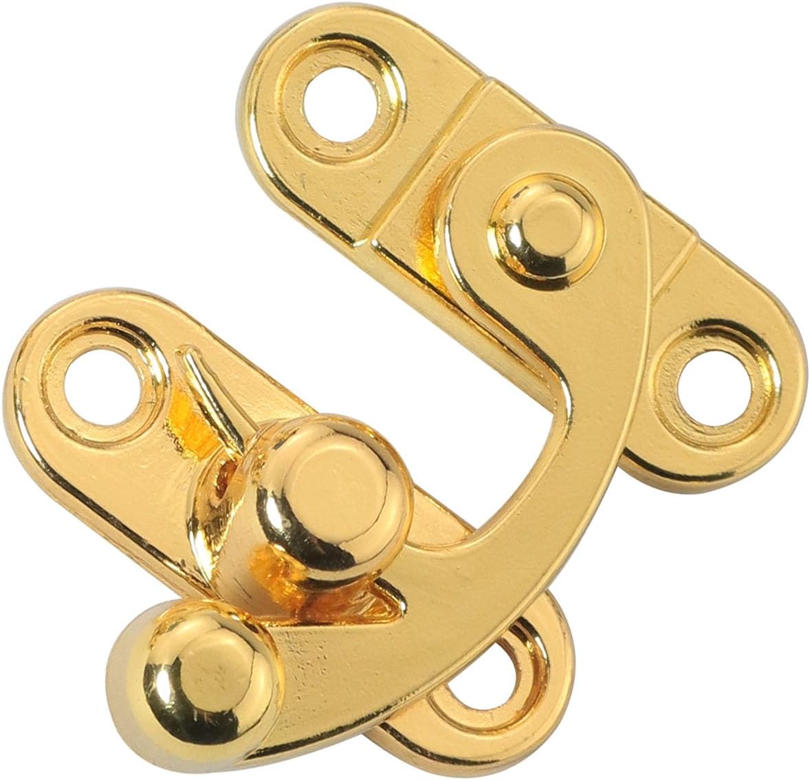 Set of 2 Gold Antique Padlock Hasp Hooks for Jewelry Box, Cabinet, Toolbox, and Suitcase