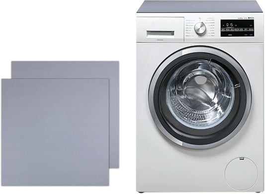 Set of 2 Grey Washer and Dryer Top Covers - 23.6 x 23.6 in Dust-Proof Non-Slip Pads for Washing Machine and Dryer - Diatom Rubber Mat Guards for Home Kitchen Laundry Room