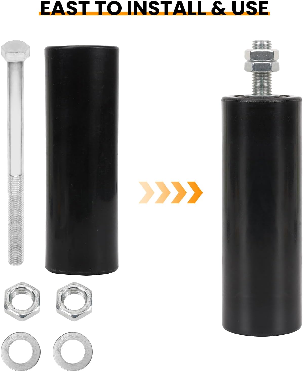 Set of 2 Heavy Duty 6" Universal Sliding Gate Rollers with Hardware Kit for Smooth Operation