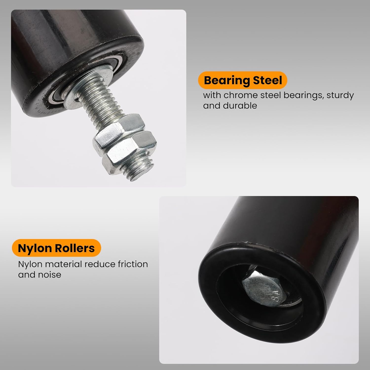 Set of 2 Heavy Duty 6" Universal Sliding Gate Rollers with Hardware Kit for Smooth Operation