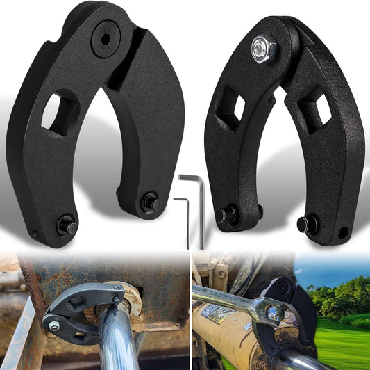 Set of 2 Hydraulic Cylinder Spanner Wrenches for Gland Nuts on Farm and Construction Equipment, Adjustable and Universal Sizes