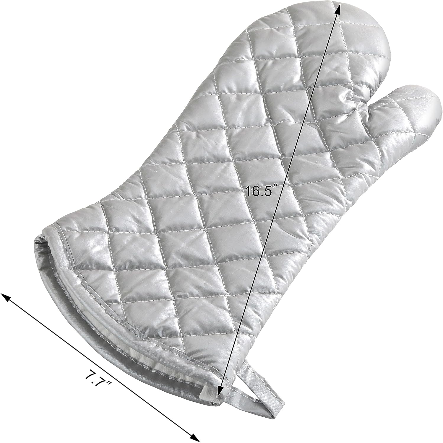 Set of 2 Interwoven Cloth/Silicone Oven Mitts by New Star Foodservice - Heat Resistant up to 400F, 15-Inch