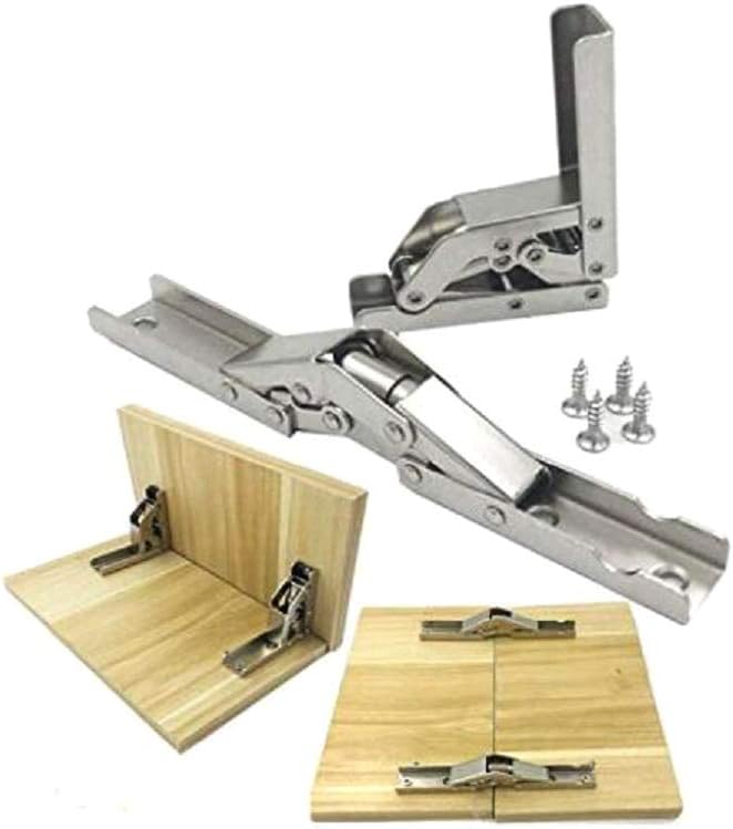 Set of 2 KAFENDA 90 Degree Folding Hinges for Doors, Shelves, Tables - Hidden Bracket Furniture Parts
