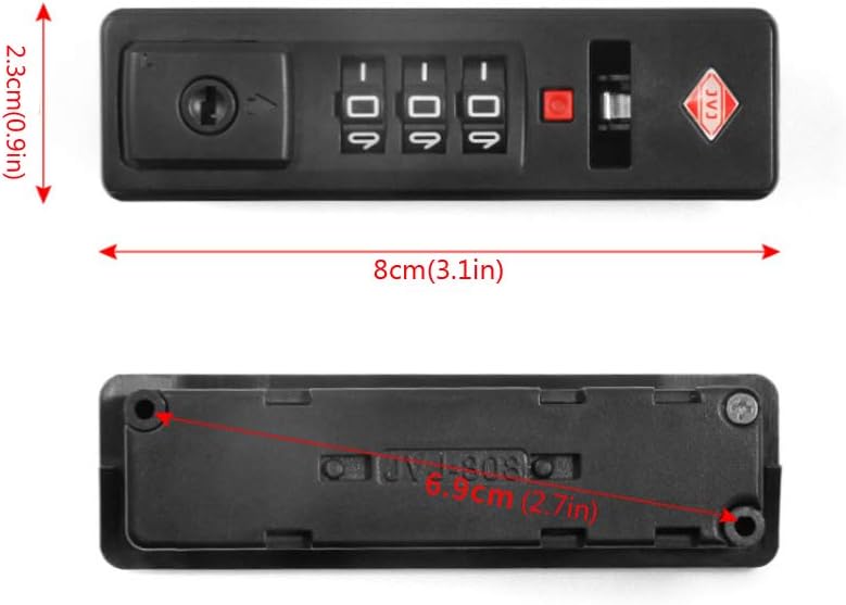Set of 2 L-Lei Luggage Suitcase Hasps with Mechanical 3 Digit Combination Locks