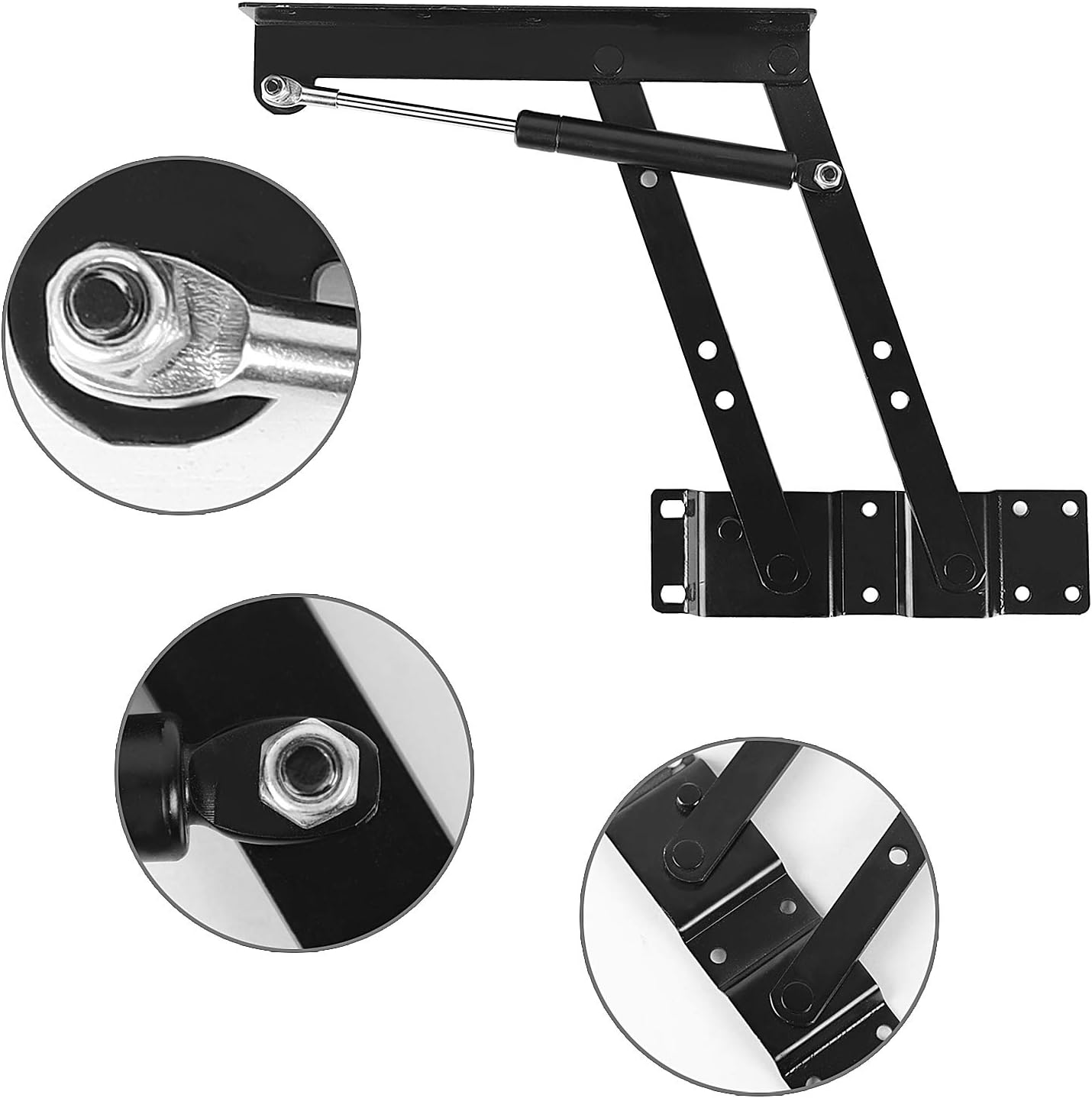 Set of 2 Lift Up Top Hinge Spring Stand Brackets for Coffee Table, 9.52 Inch Gas Hydraulic Mechanism - WildKart