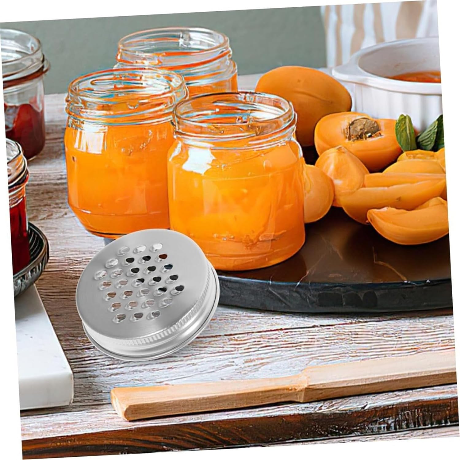 Set of 2 Mason Jar Cheese Grater Lids - Wide Mouth Jar Accessories for Shaking, Fermenting, and Canning
