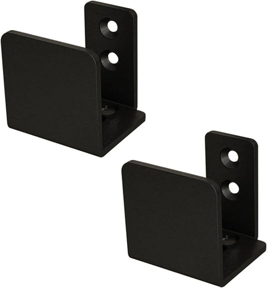 Set of 2 Matte Black Floor Guide Wall Mount Sliding Barn Door Hardware for Doors Up to 1-3/4"W 1-7/8"H