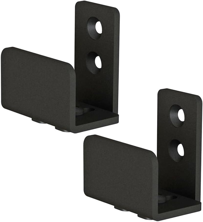 Set of 2 Matte Black Floor Guide Wall Mount Sliding Barn Door Hardware for Doors Up to 1-3/8" Wide and 1-1/4" High