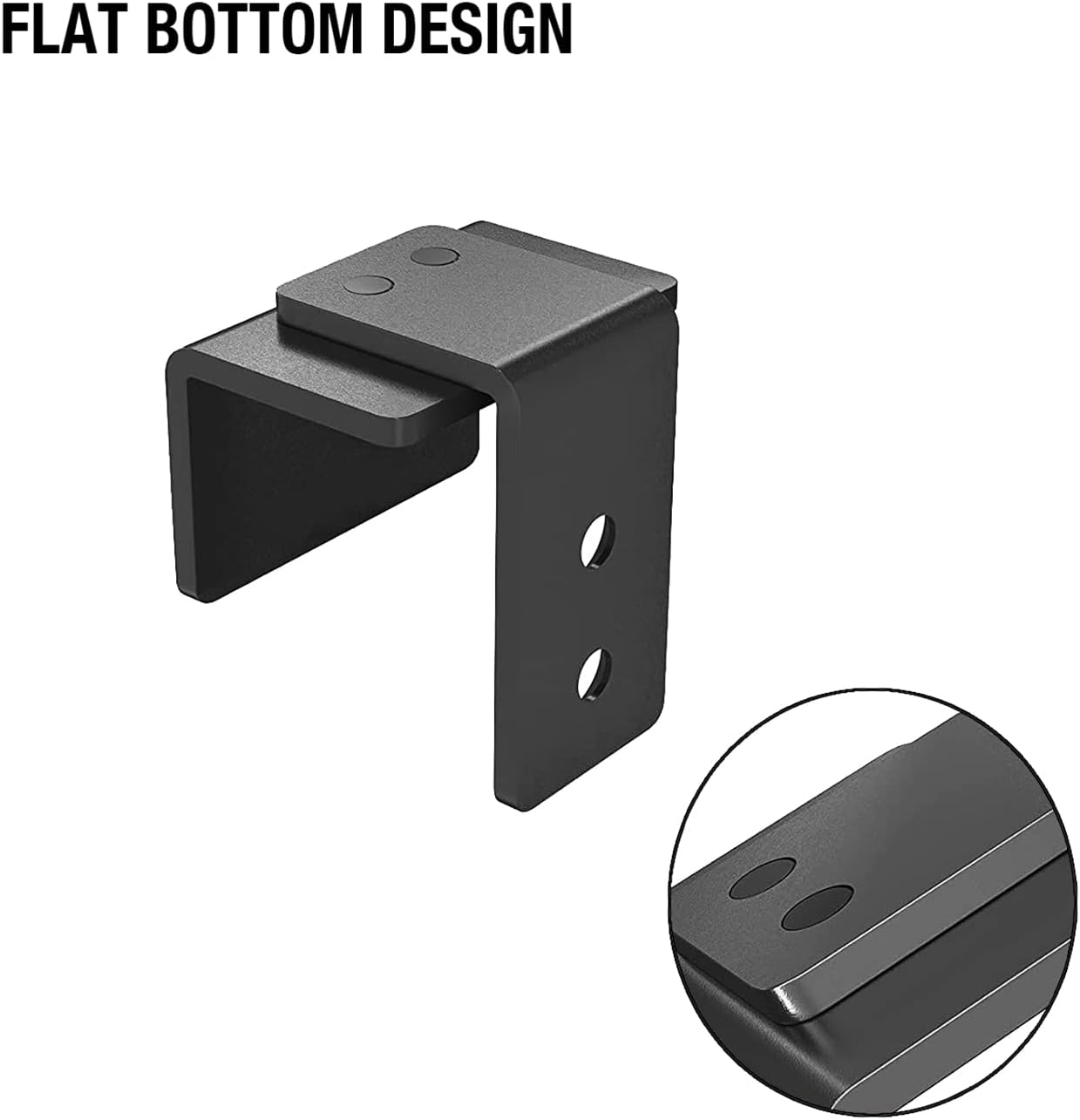 Set of 2 Matte Black Floor Guide Wall Mount Sliding Barn Door Hardware for Doors Up to 1-3/8" Wide and 1-1/4" High