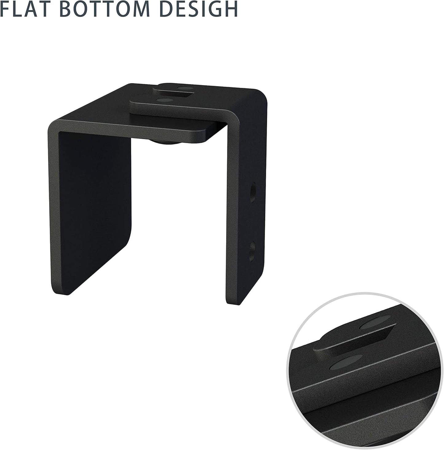 Set of 2 Matte Black Floor Guide Wall Mount Sliding Barn Door Hardware for Doors Up to 1-3/4"W 1-7/8"H