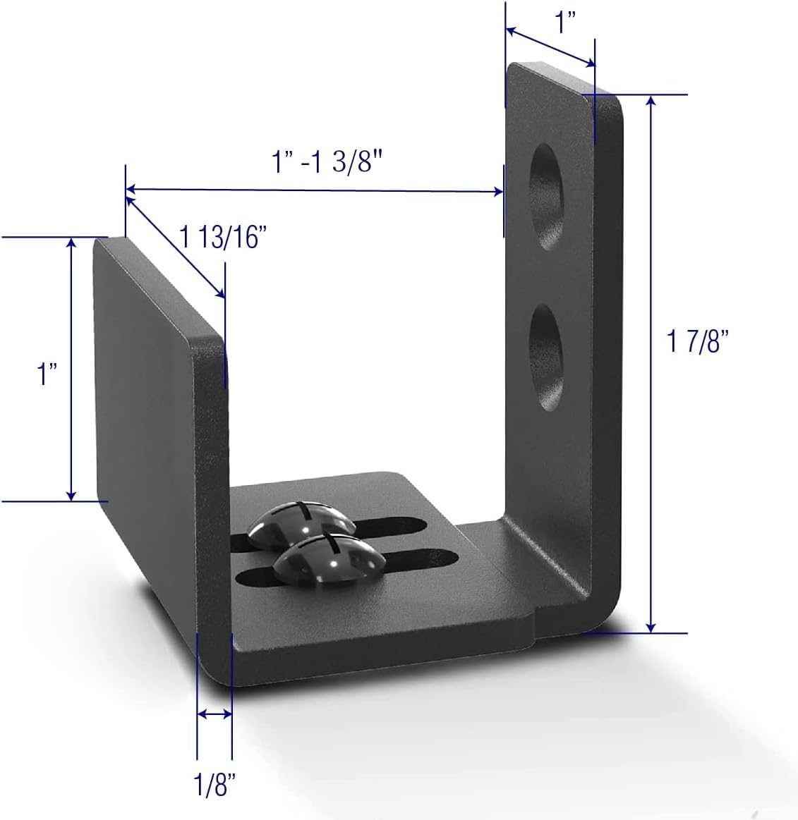 Set of 2 Matte Black Floor Guide Wall Mount Sliding Barn Door Hardware for Doors Up to 1-3/8" Wide and 1-1/4" High