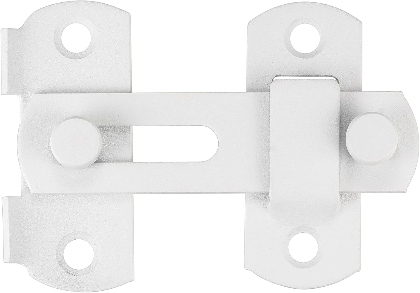 Set of 2 Matte White Stainless Steel Barn Door Latches - 2.75" x 2.02" Flip Lock for Bi-fold and Sliding Doors, Wine Cabinets, Closets - White Finish