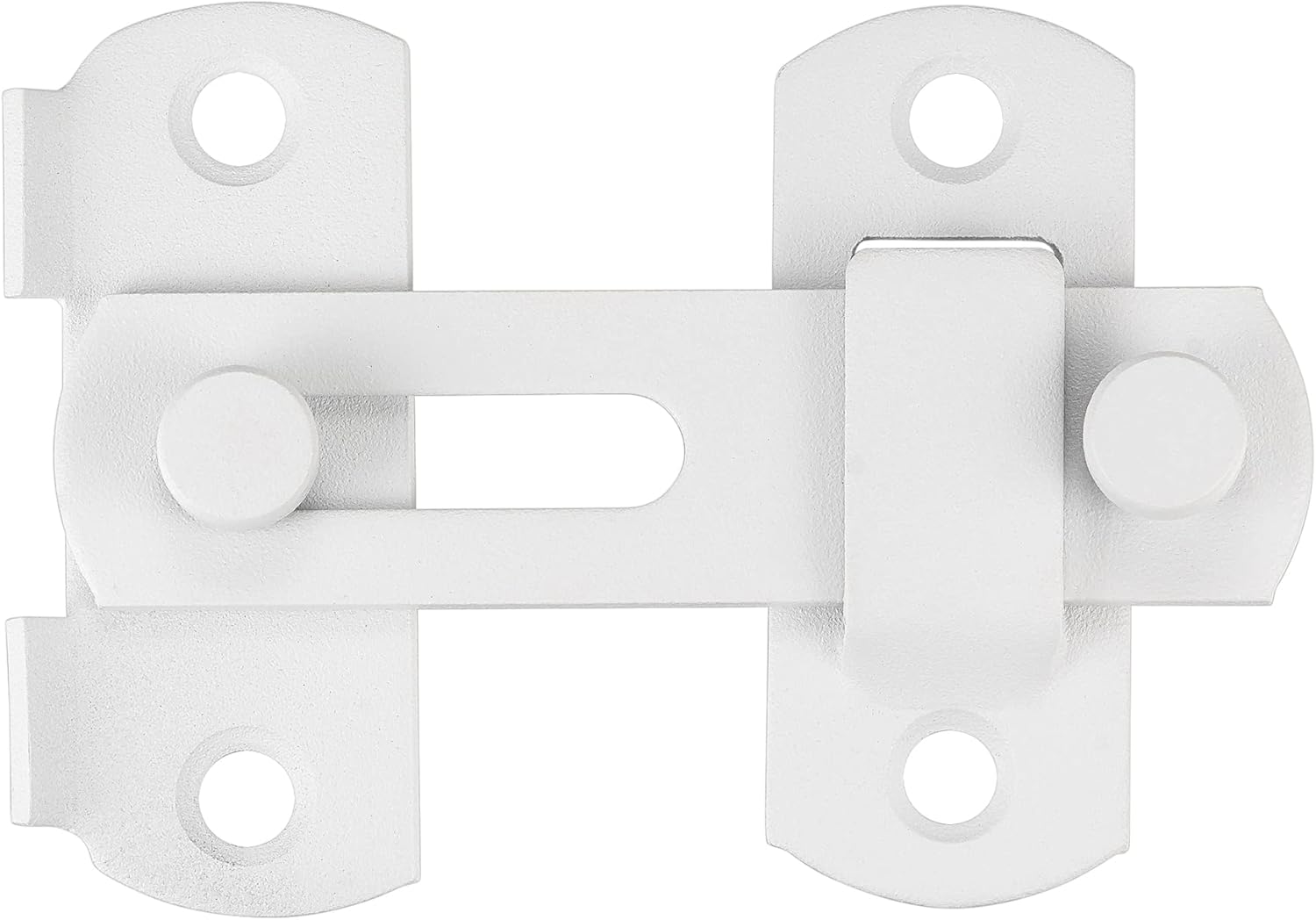 Set of 2 Matte White Stainless Steel Barn Door Latches - 2.75" x 2.02" Flip Lock for Bi-fold and Sliding Doors, Wine Cabinets, Closets - White Finish