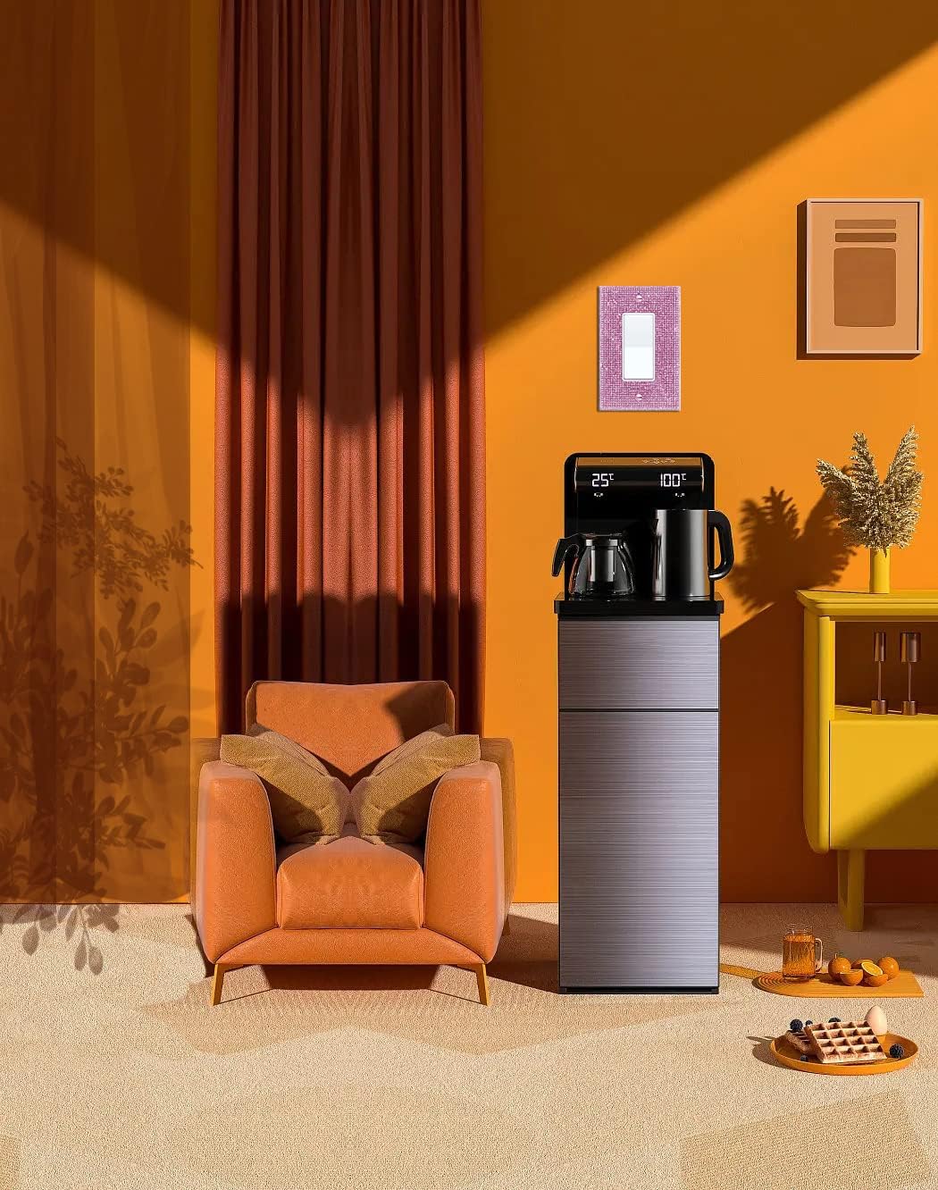 Set of 2 Pink Sparkly Light Switch and Outlet Cover Plates with Rhinestones for a Glamorous Touch to Your Home Decor