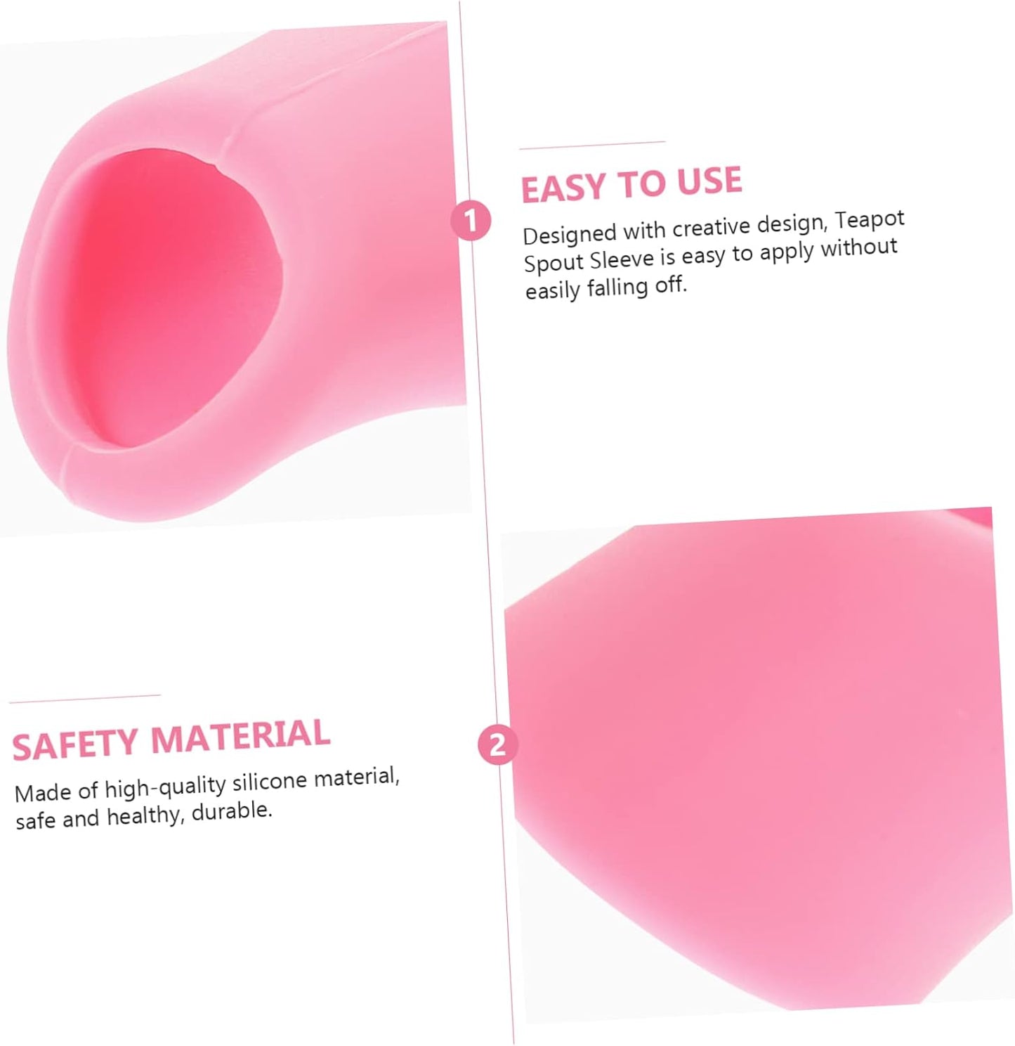 Set of 2 Pink Teapot Spout Covers - Pan Protectors for Drip Spill Stopper Lid & Accessories - Teapot Sleeve for Tea Kettle