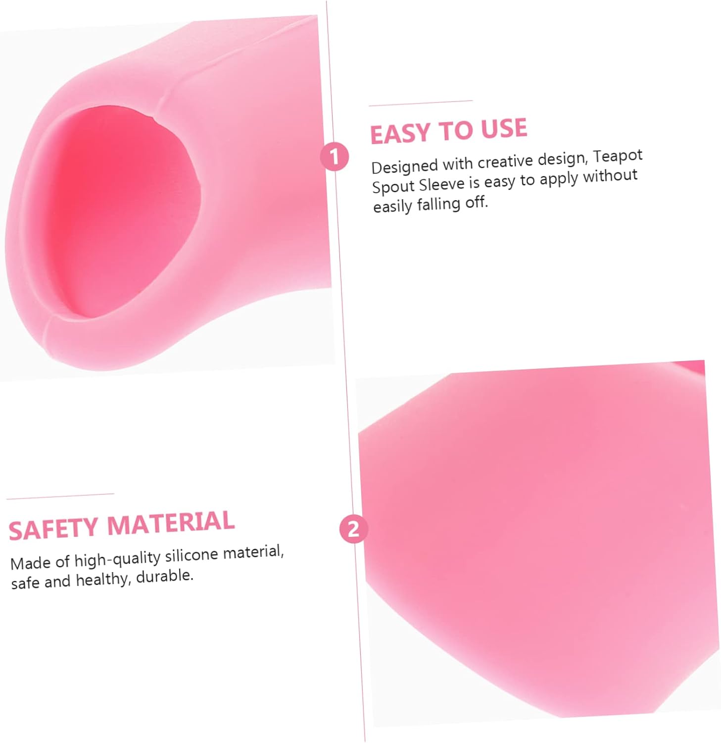 Set of 2 Pink Teapot Spout Covers - Pan Protectors for Drip Spill Stopper Lid & Accessories - Teapot Sleeve for Tea Kettle