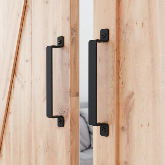 Set of 2 SMARTSTANDARD 12" Heavy Duty Barn Door Handles - Long Pull Handle for Gate, Kitchen, Sheds, Garage