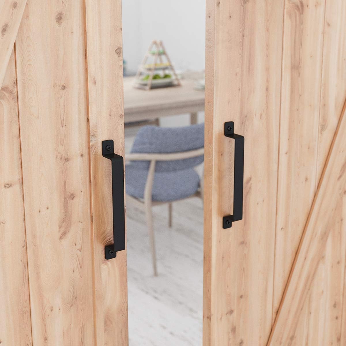 Set of 2 SMARTSTANDARD 12" Heavy Duty Barn Door Handles - Long Pull Handle for Gate, Kitchen, Sheds, Garage