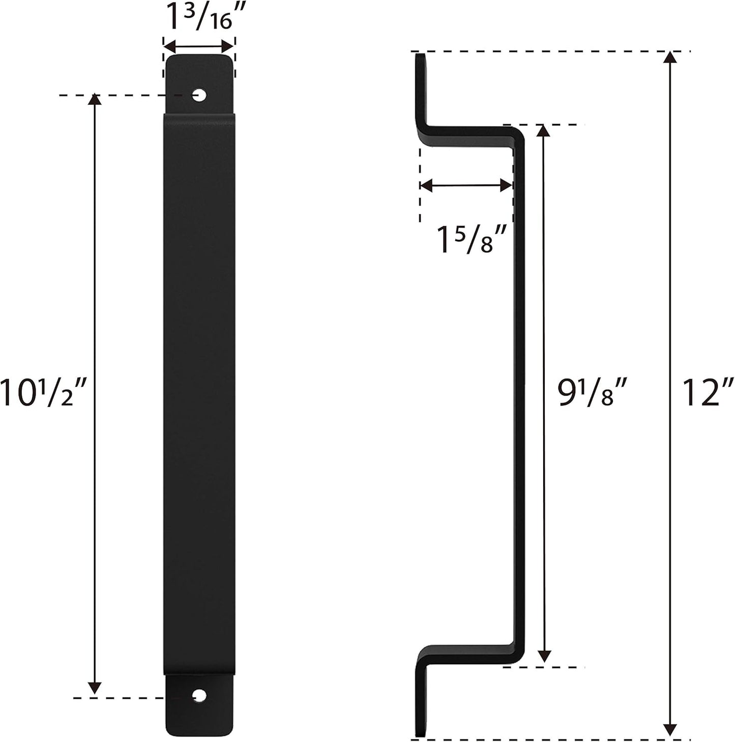 Set of 2 SMARTSTANDARD 12" Heavy Duty Barn Door Handles - Long Pull Handle for Gate, Kitchen, Sheds, Garage