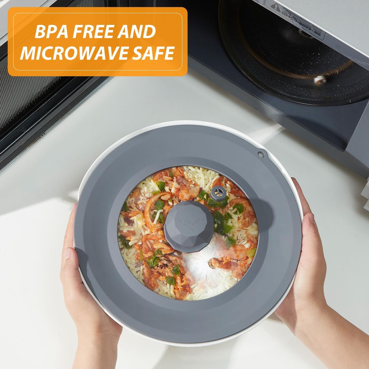 Set of 2 Vented Tempered Glass Universal Lids for Pots and Pans with Silicone Splatter Cover - Microwave Safe (6.5" to 12.5")