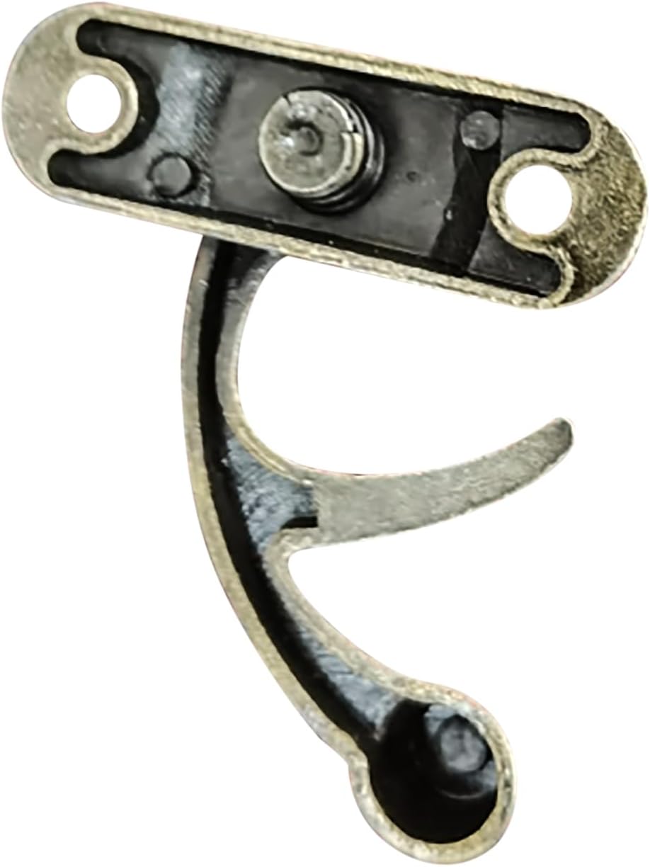 Set of 2 Vintage Swing Arm Latch Hooks with Screws, Plated Bronze Finish - 42mm x 36mm