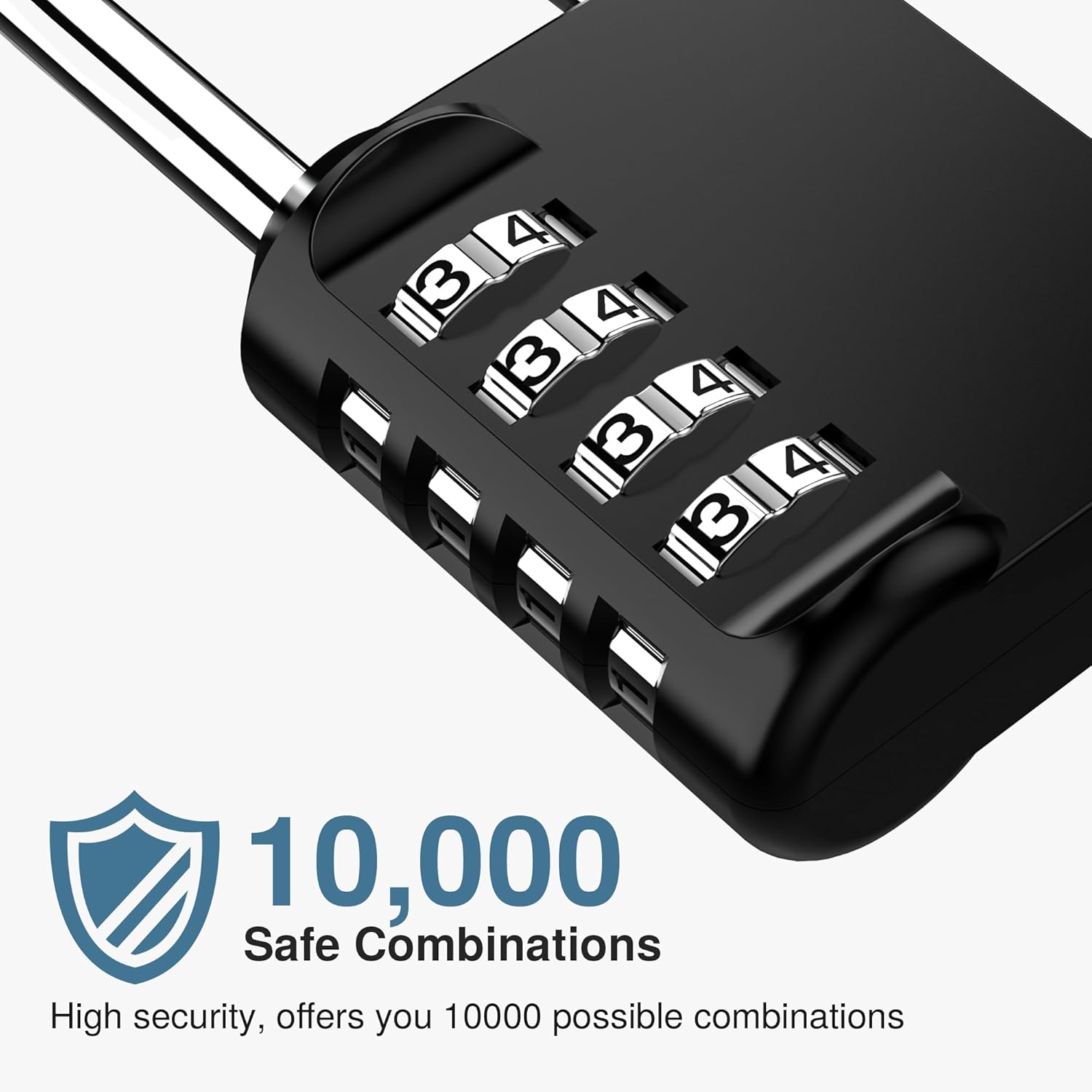 Set of 2 Waterproof 4 Digit Combination Padlocks with Long Shackles - Ideal for Lockers, School Gym, Sports Locker, Gates, Cases, and Storage.