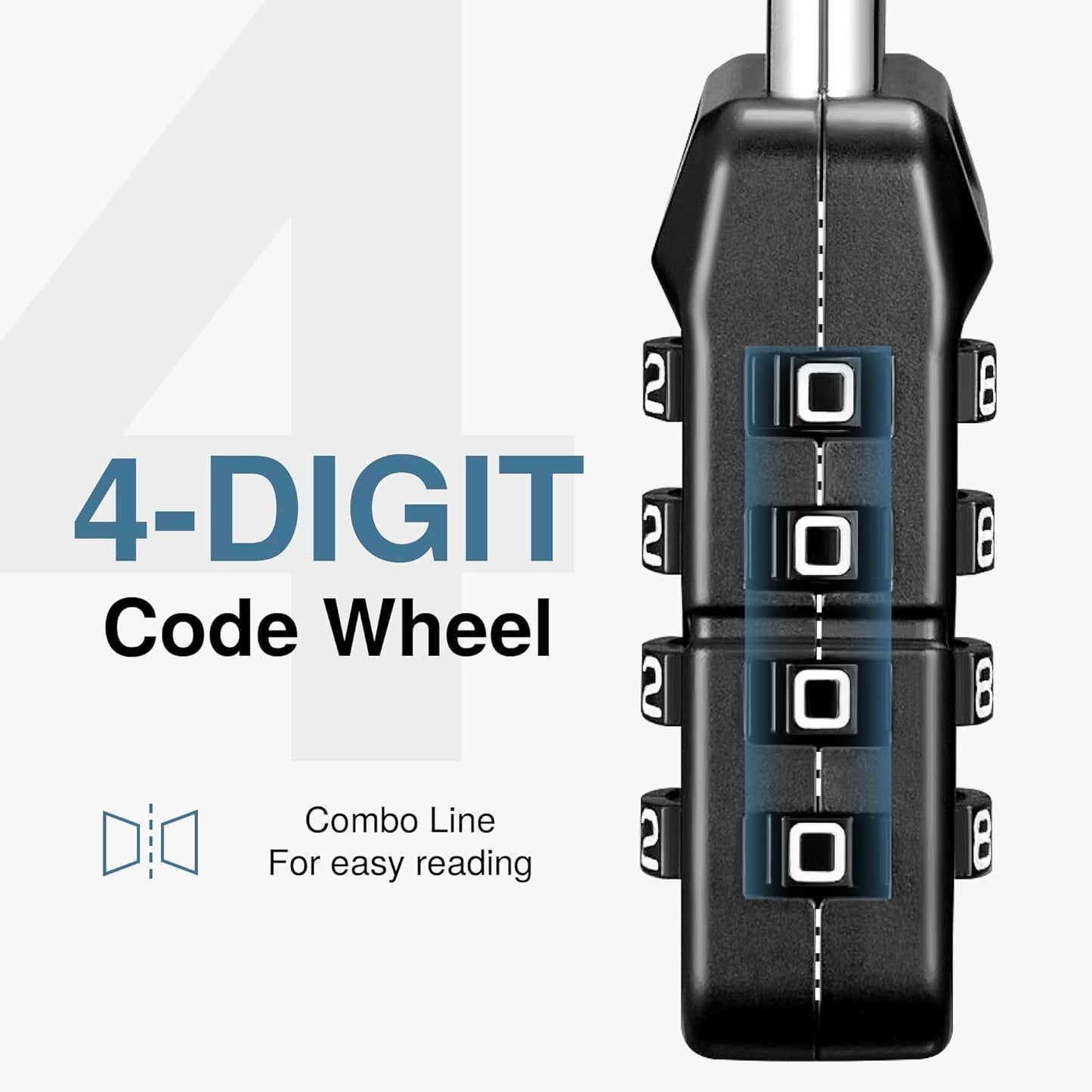 Set of 2 Waterproof 4 Digit Combination Padlocks with Long Shackles - Ideal for Lockers, School Gym, Sports Locker, Gates, Cases, and Storage.