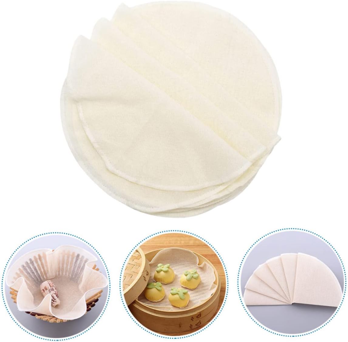Set of 20 Nonstick Cotton Steamer Liner Mesh Gauze Cloths for Pots and Pans