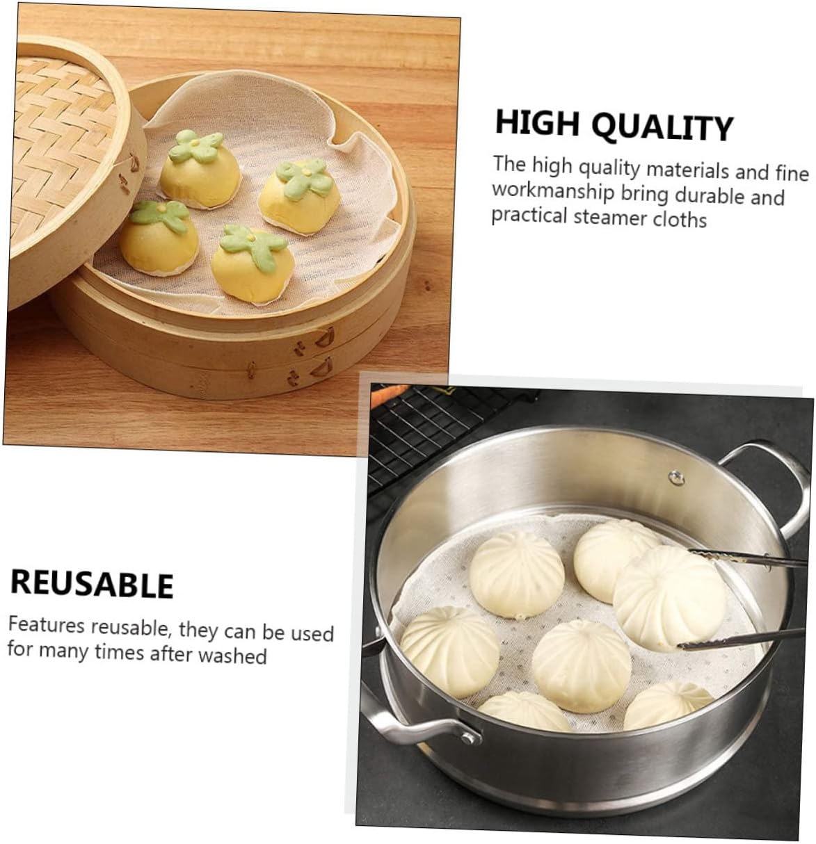 Set of 20 Nonstick Cotton Steamer Liner Mesh Gauze Cloths for Pots and Pans