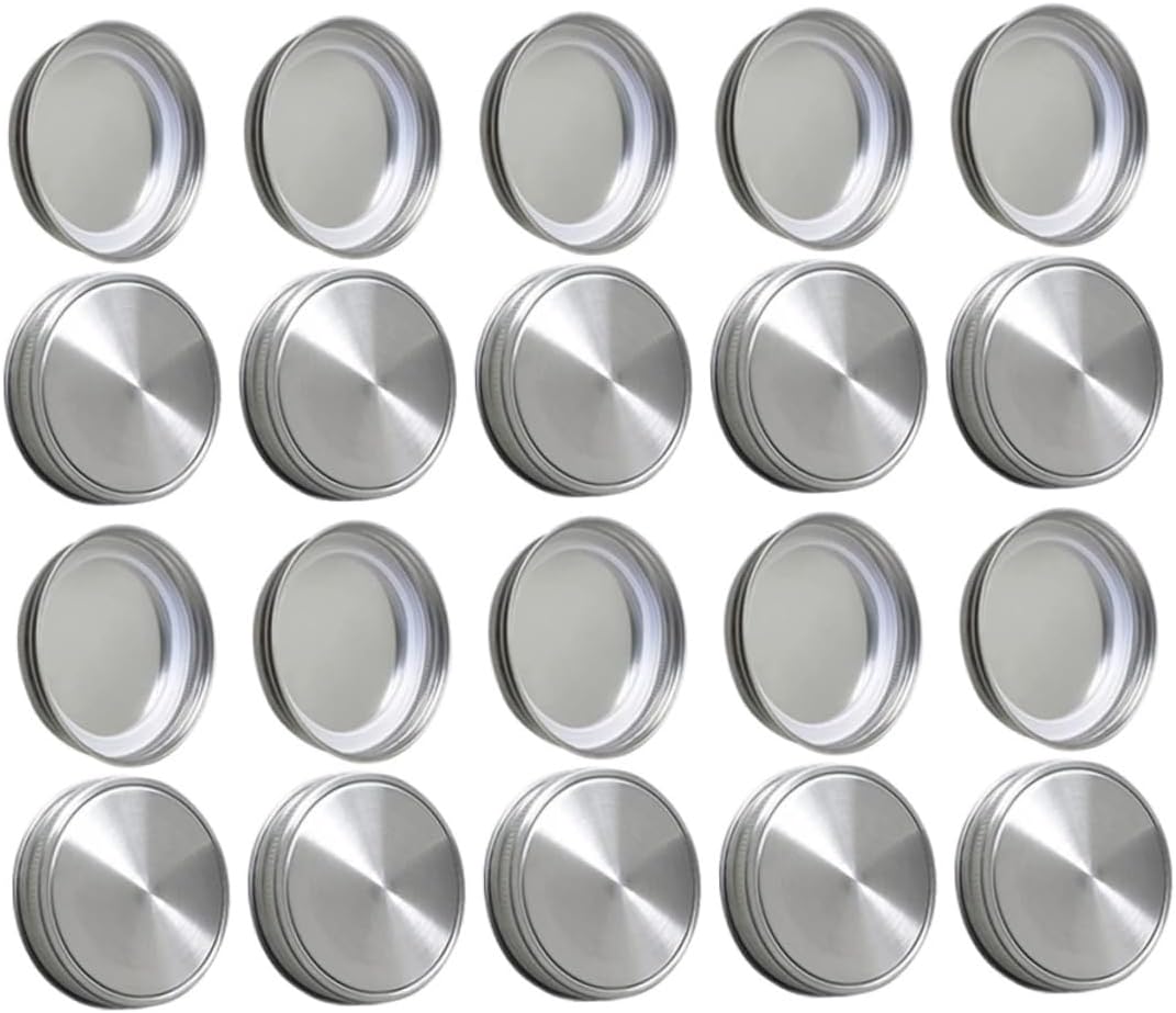 Set of 20 Reusable Small Mouth Mason Jar Drinking Lids for Sealing Cans - Gradeneve