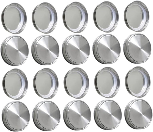Set of 20 Reusable Small Mouth Mason Jar Drinking Lids for Sealing Cans - Gradeneve