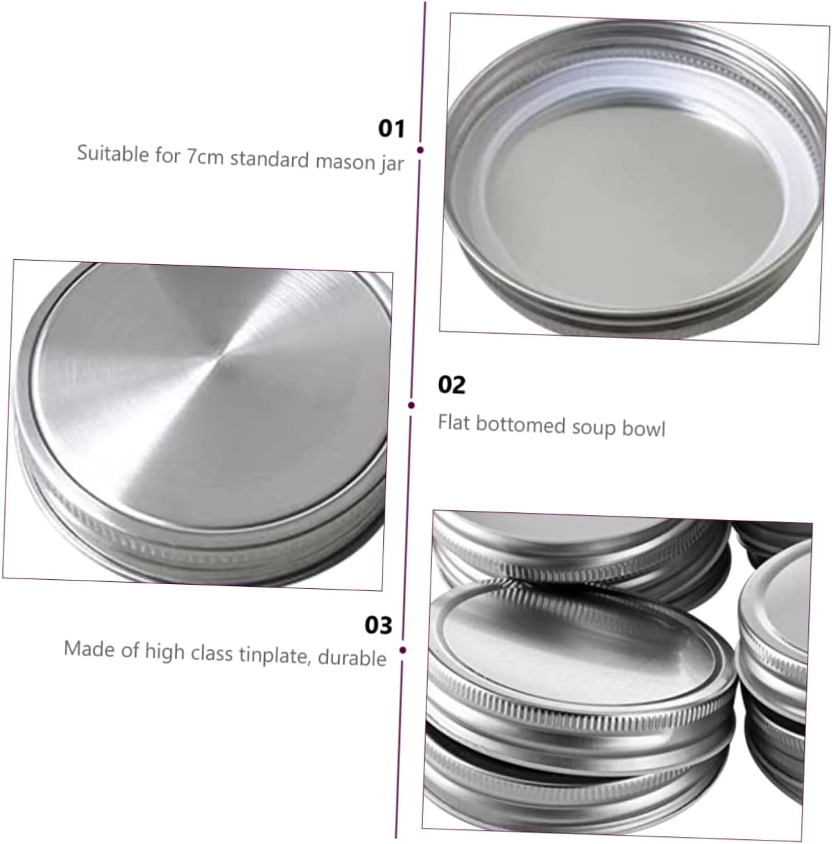 Set of 20 Reusable Small Mouth Mason Jar Drinking Lids for Sealing Cans - Gradeneve