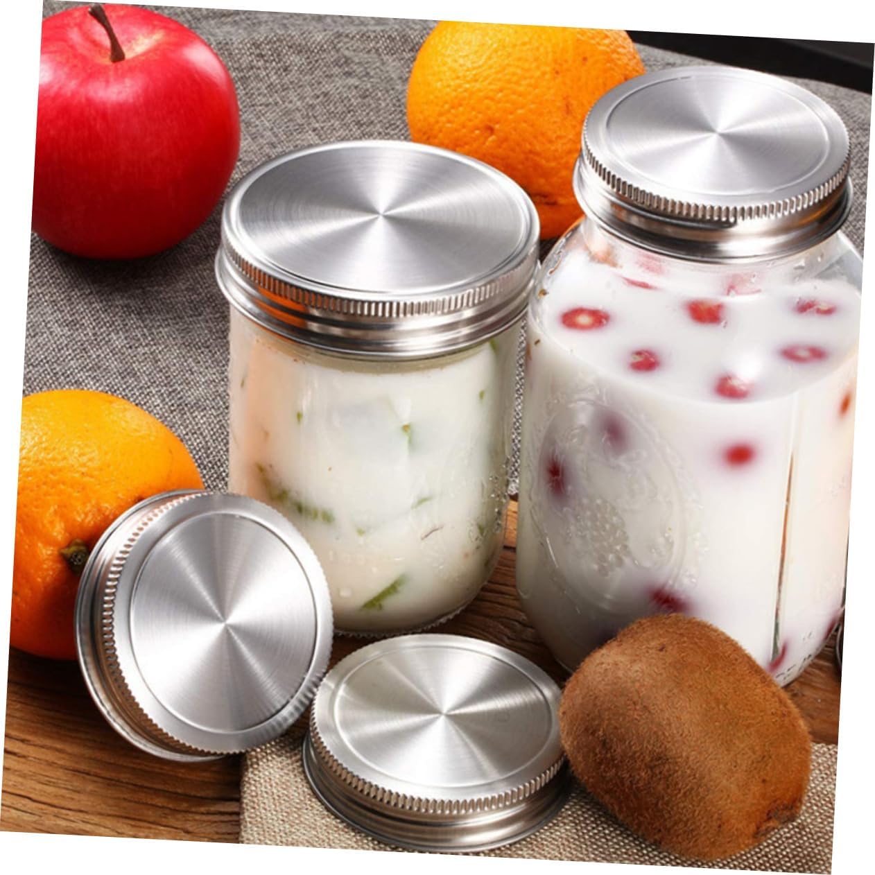 Set of 20 Reusable Small Mouth Mason Jar Drinking Lids for Sealing Cans - Gradeneve